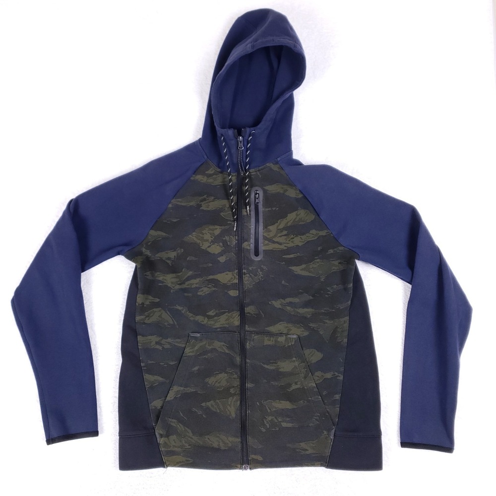 Old Navy Active Go-Dry Camo Full Zip Hoodie Medium‎ Navy Green Workout